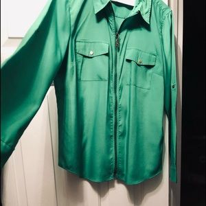 Michael Kors zip front blouse